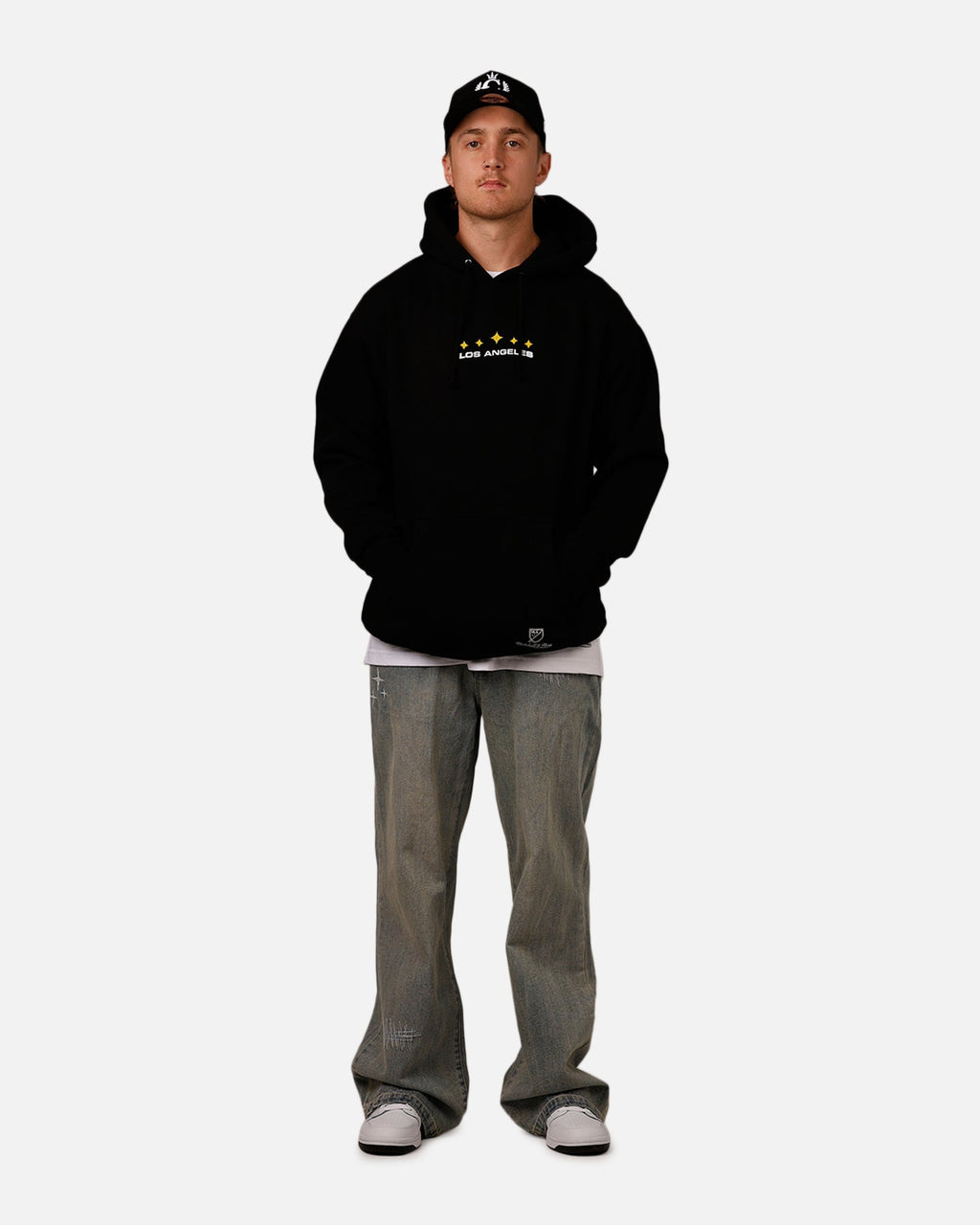 Mitchell & Ness X Los Angeles Galaxy X Culture Kings Spraypaint Hoodie Black