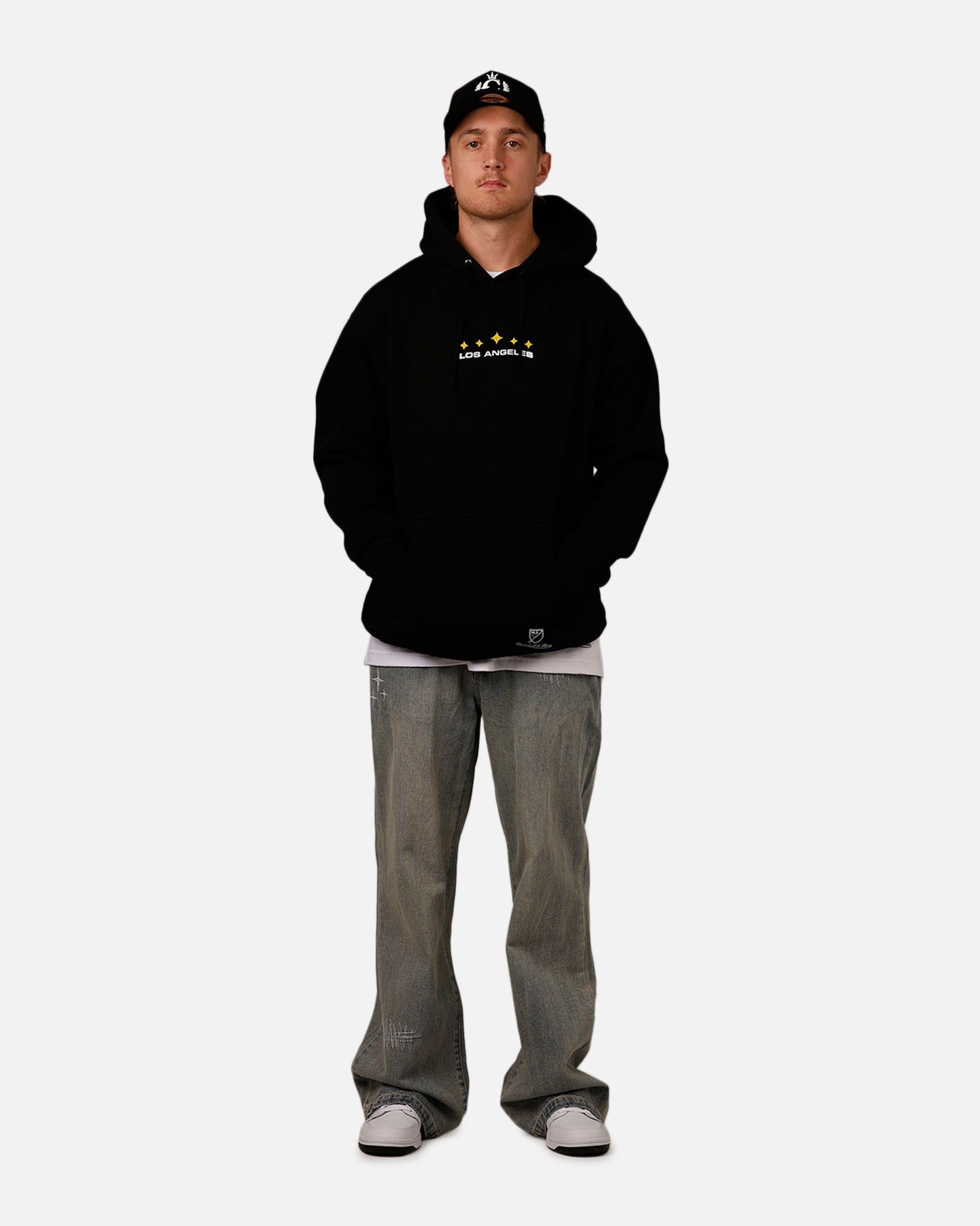 Mitchell & Ness X Los Angeles Galaxy X Culture Kings Spraypaint Hoodie Black